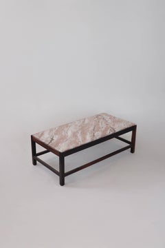 Brazilian Mid-Century Rosewood and Marble Coffee Table
