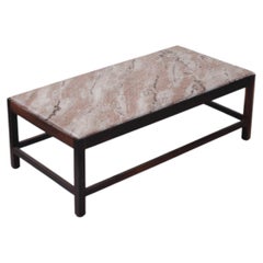 Brazilian Mid-Century Rosewood and Marble Coffee Table