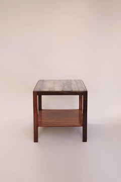 Brazilian Mid-Century Rosewood and Marble Side Table