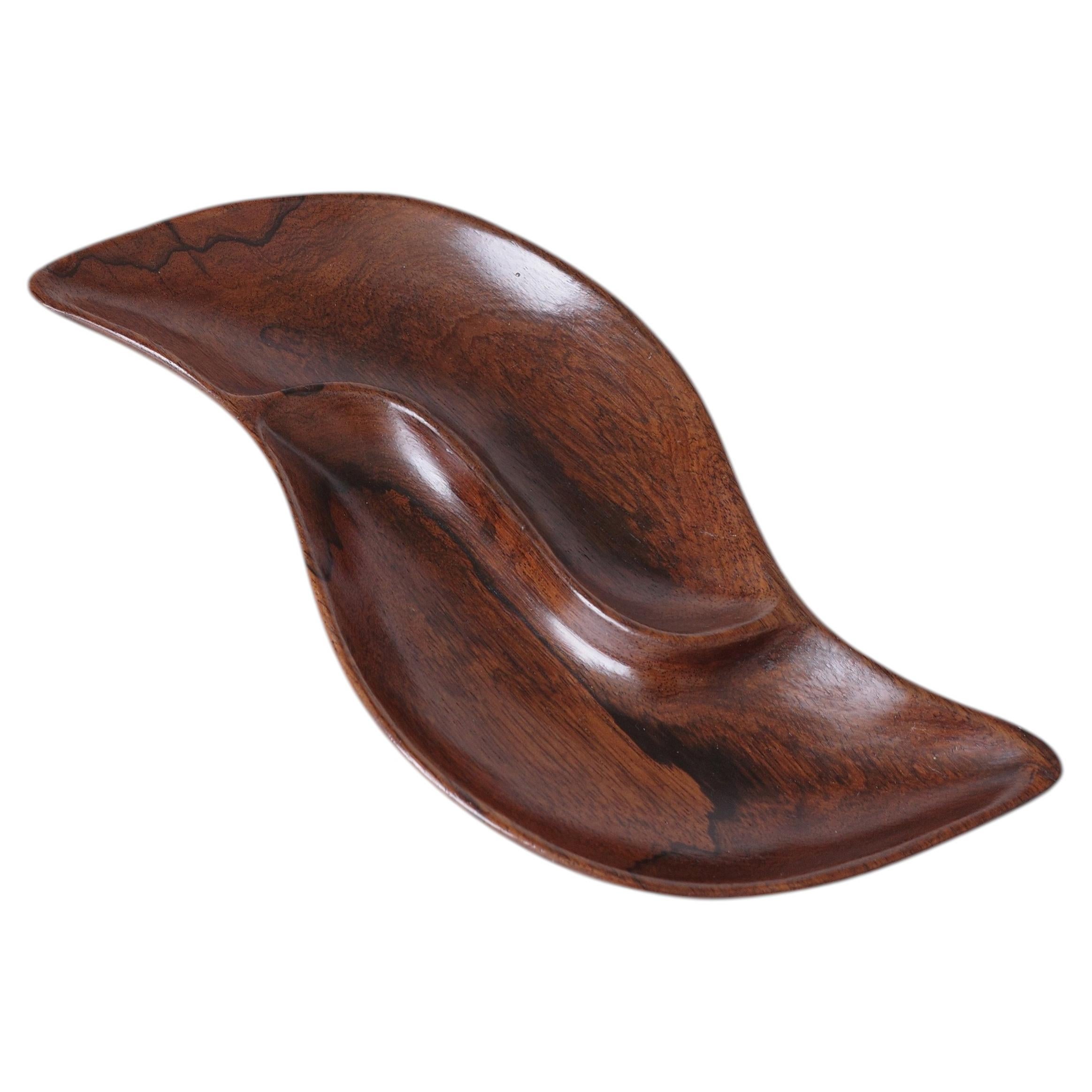 Brazilian Mid-Century Rosewood Snack Tray For Sale
