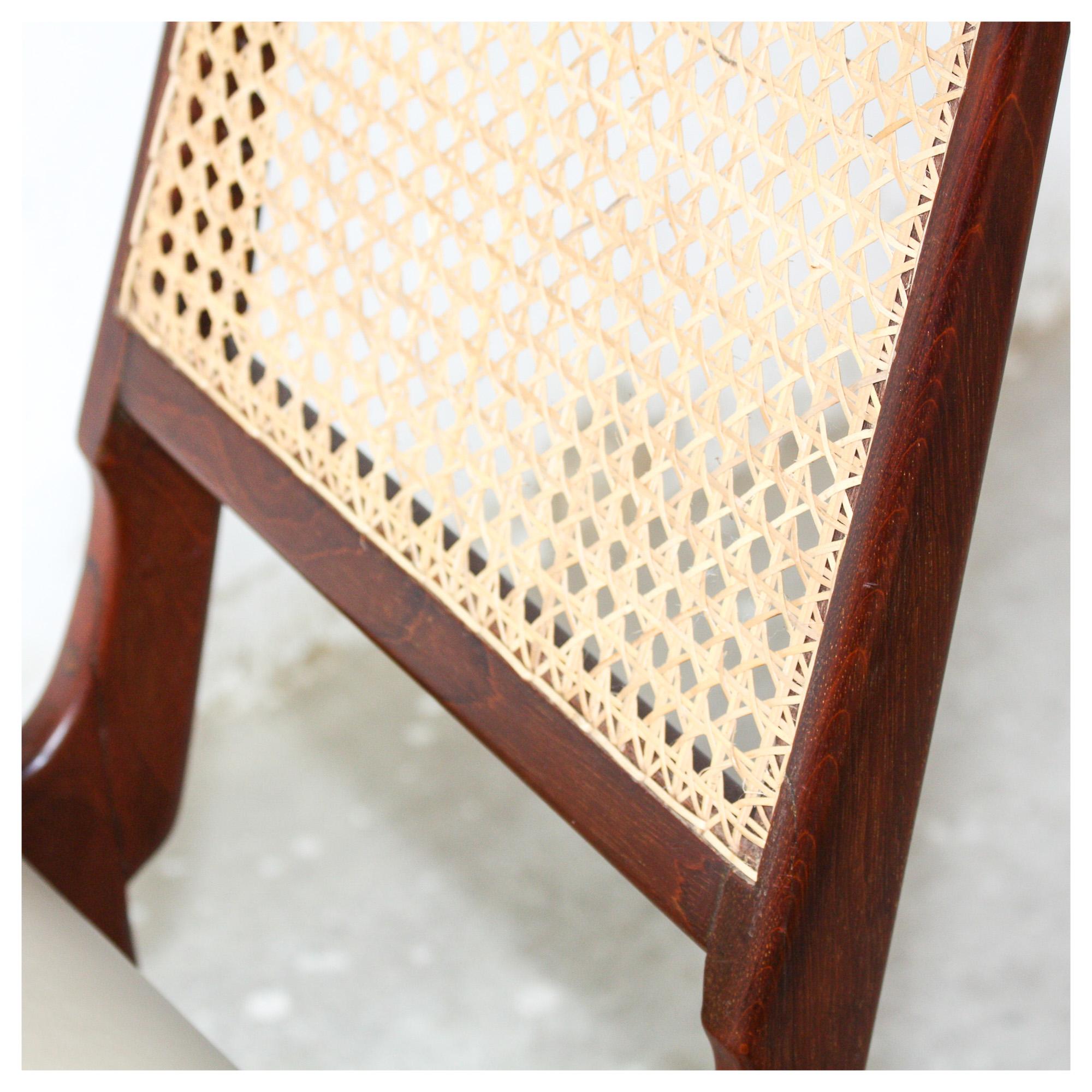 Brazilian Mid-Century Set of Two Chairs in Hardwood and Leather by Forma, 1950s For Sale 4