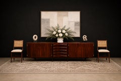 Brazilian Mid-Century Set of Two Chairs in Hardwood and Leather by Forma, 1950s