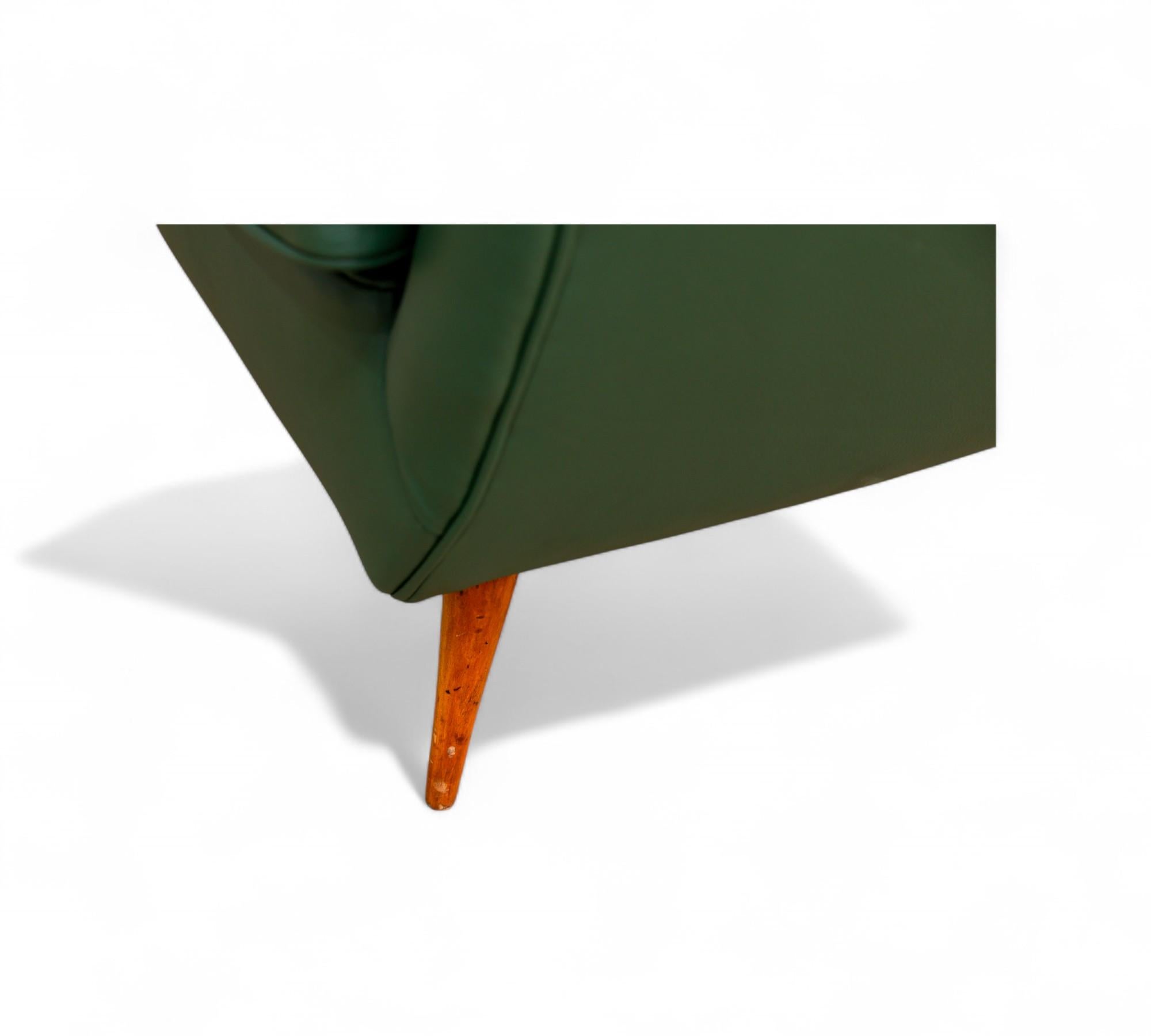 Brazilian Mid-Century Sofa in Hardwood, Leather and Fabric by Carlo Hauner 1950s For Sale 6