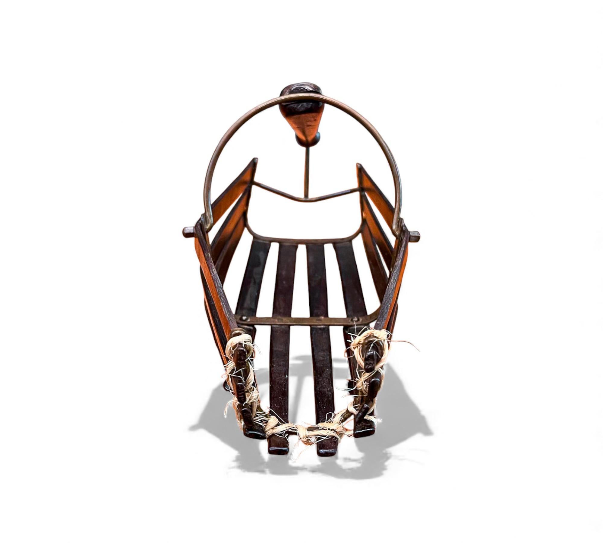 Brasilianischer Weinhalter aus der Mitte des Jahrhunderts aus Hartholz und Metall, Unbekannt, 1960er Jahre im Angebot 5