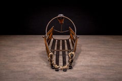 Brazilian Mid-Century Wine holder in Hardwood & Metal, Unknown, 1960s