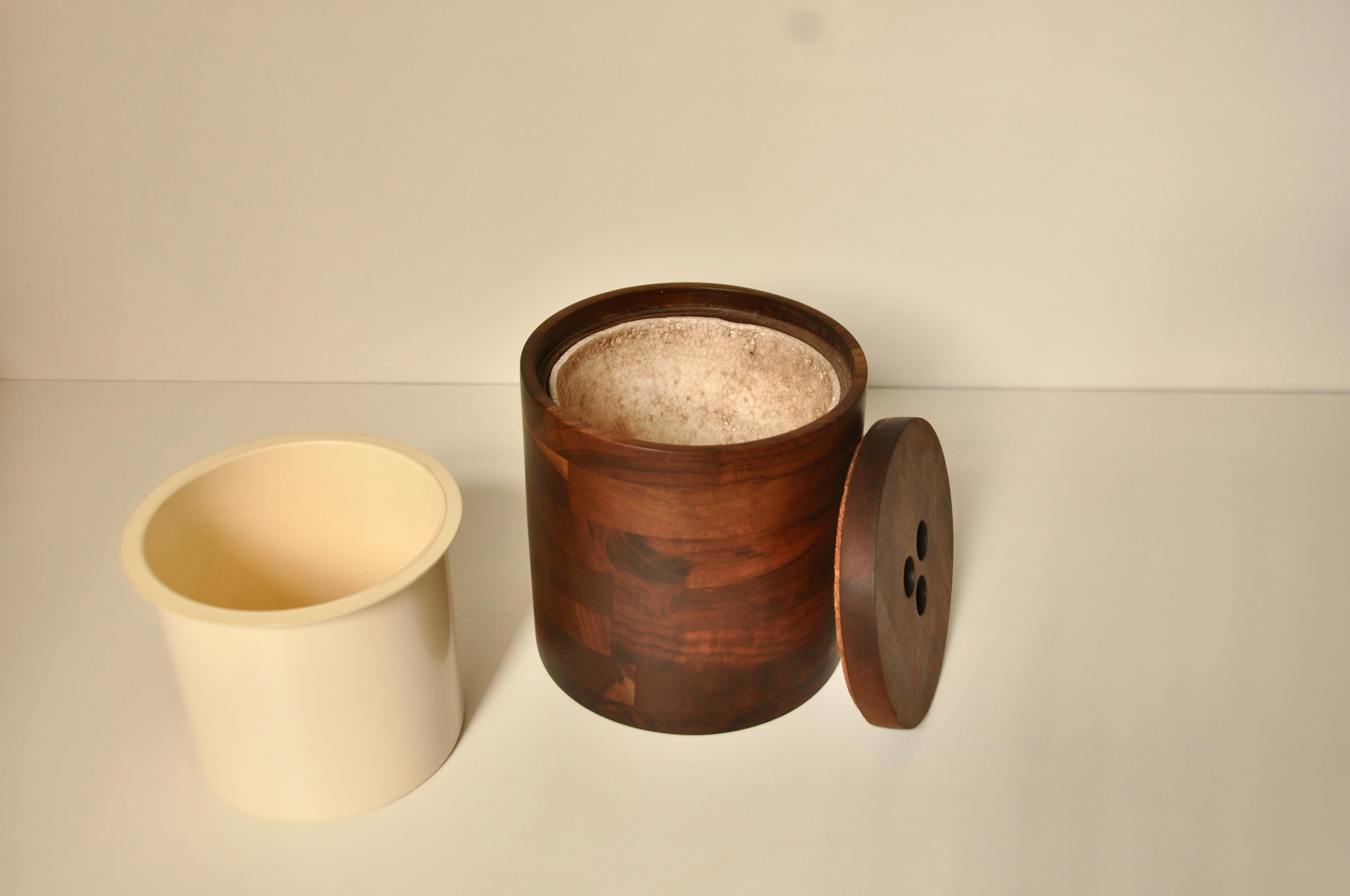 Mid-Century Modern Brazilian Mid-Century Wooden Ice Bucket by Jean Dobré for Tropic-Art
