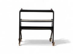 Carro de bar brasileño de mediados de siglo en madera de Carlo Hauner para Moveis Artesanal, 1955