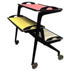 Brasilianischer Barwagen aus Holz aus der Mitte des Jahrhunderts von Carlo Hauner für Moveis Artesanal, 1955