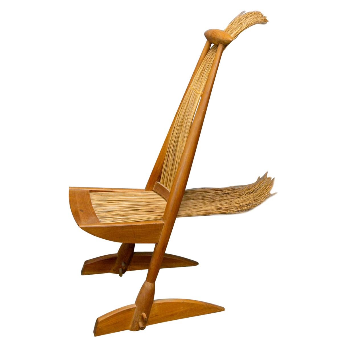 Brazilian Midcentury Chair in Cherrywood and Essaywood, 1950s