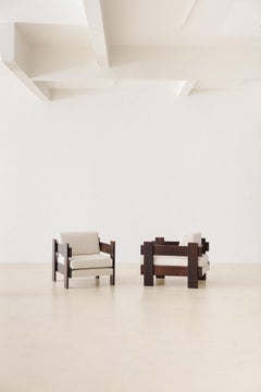 Brazilian Midcentury Design, Solid Rosewood Armchairs by Casulo, 1960s