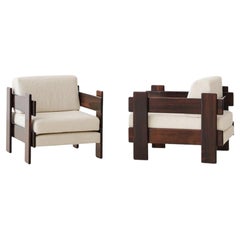 Brazilian Midcentury Design, Solid Rosewood Armchairs by Casulo, 1960s