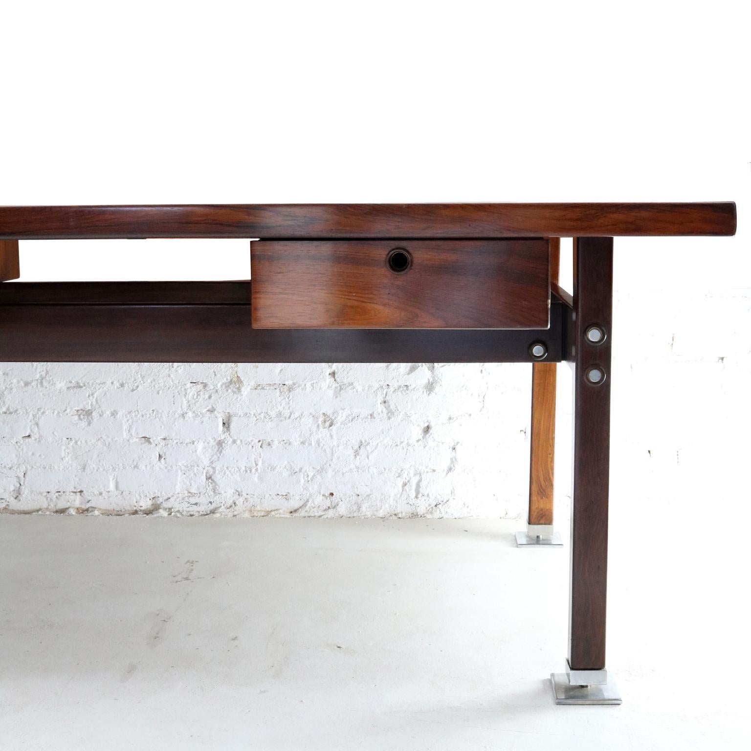 Hand-Crafted Brazilian Midcentury Desk Table Designed by Sergio Rodrigues