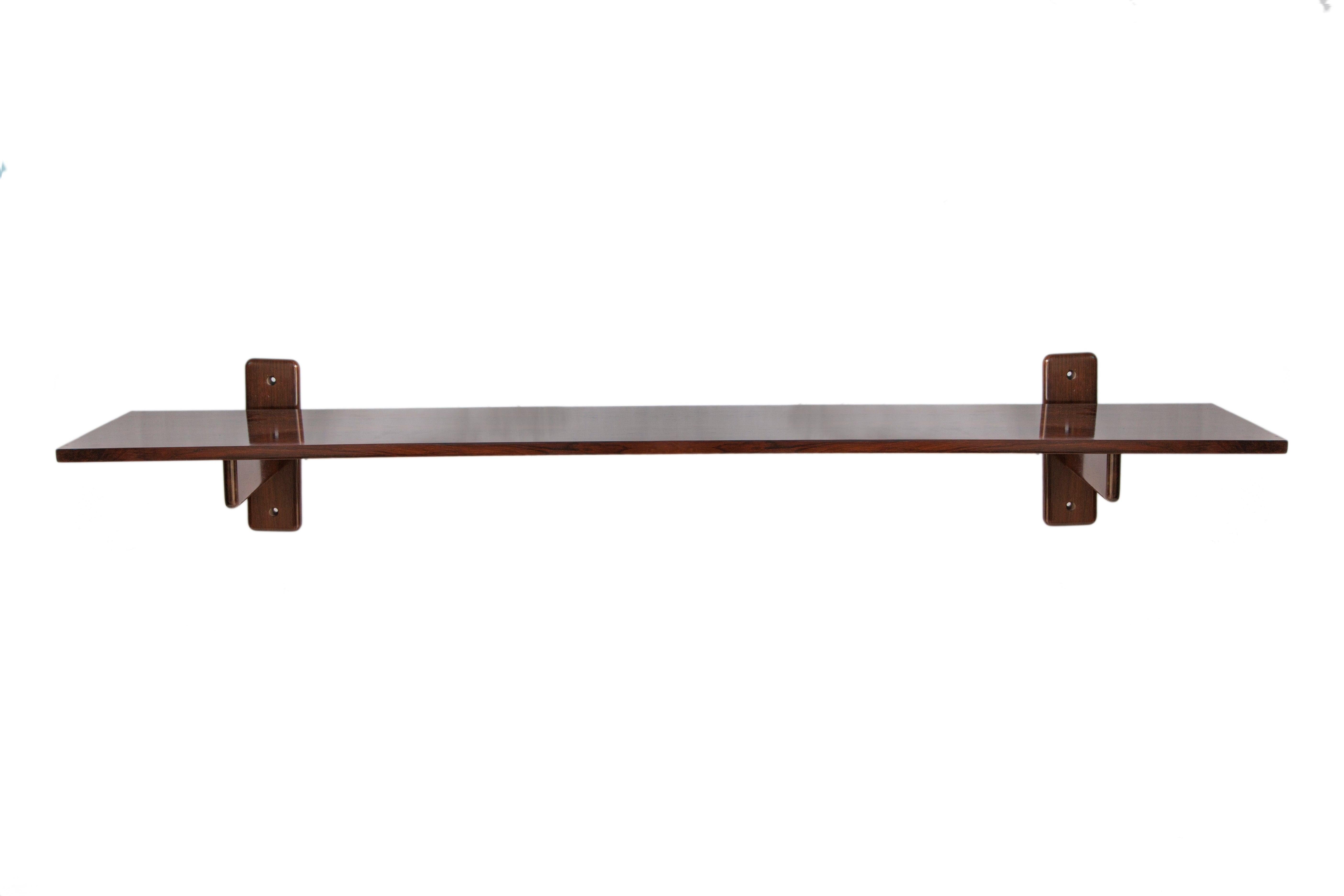Brazilian Midcentury Jacaranda Wall Console by Sergio Rodrigues and Mirror In Good Condition In Astoria, NY