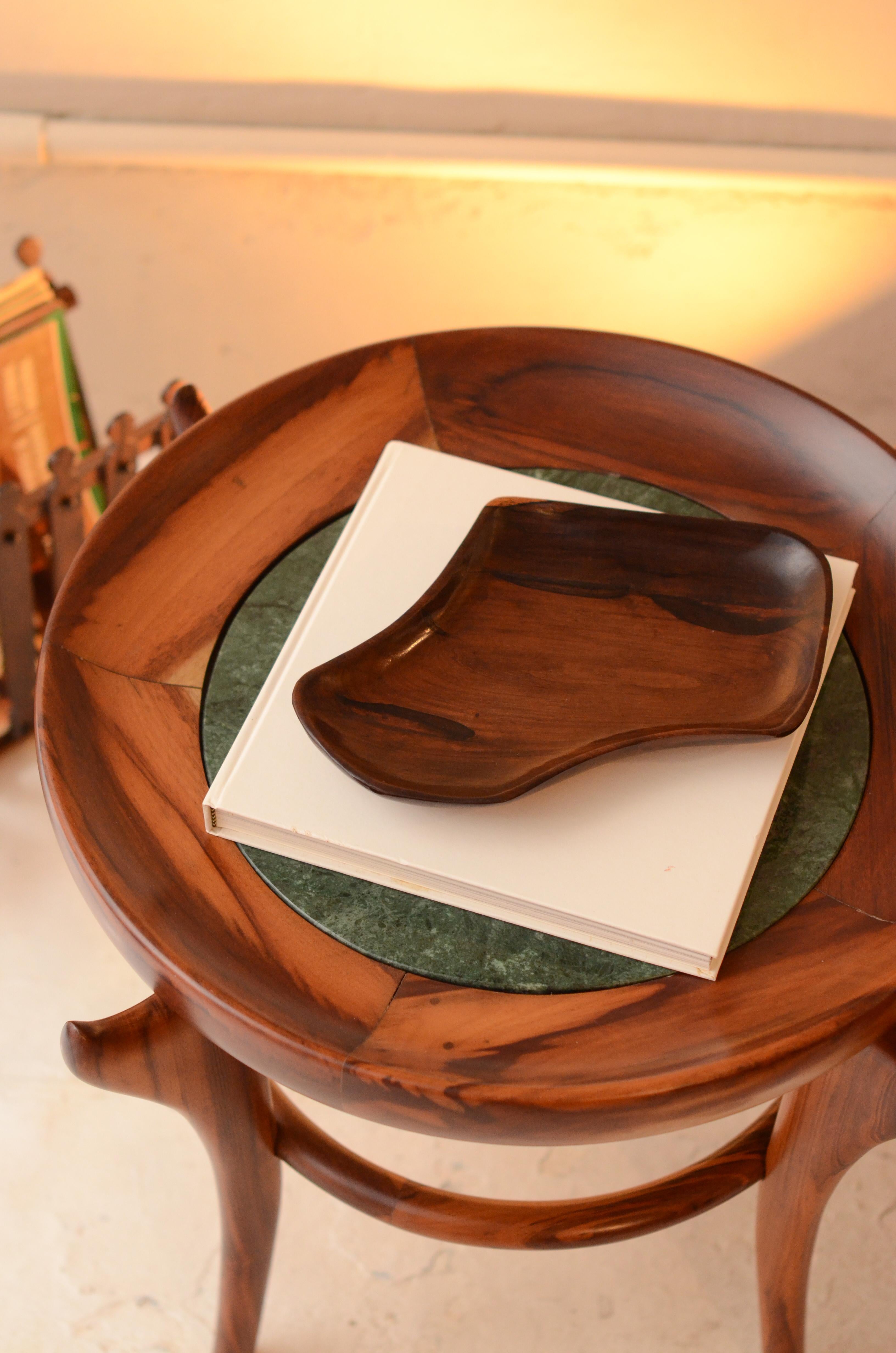 Organic bowl piece carved in Brazilian rosewood of unknown authorship.