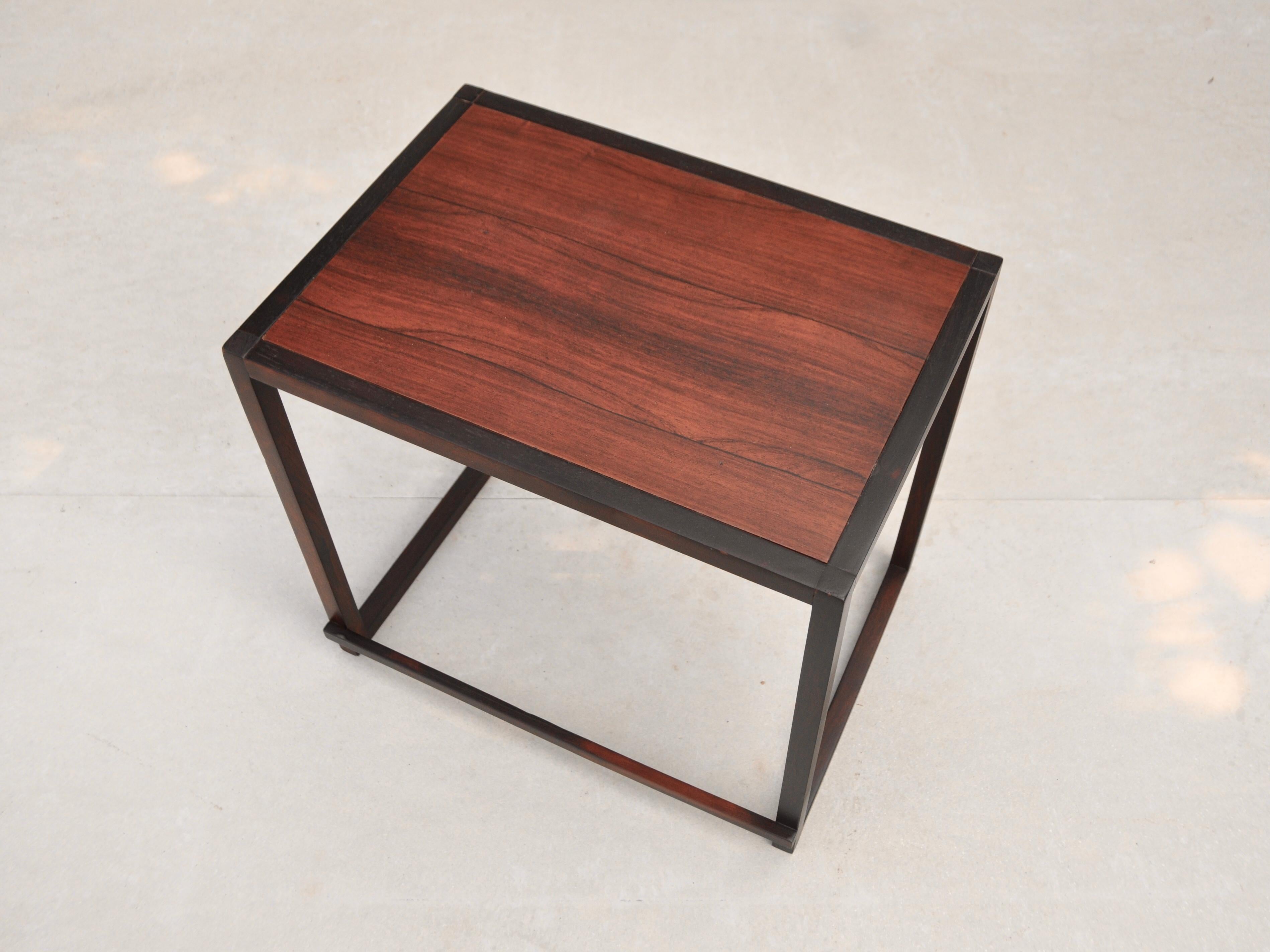 Mid-Century Modern Brazilian Mid-century Side Table in Rosewood For Sale