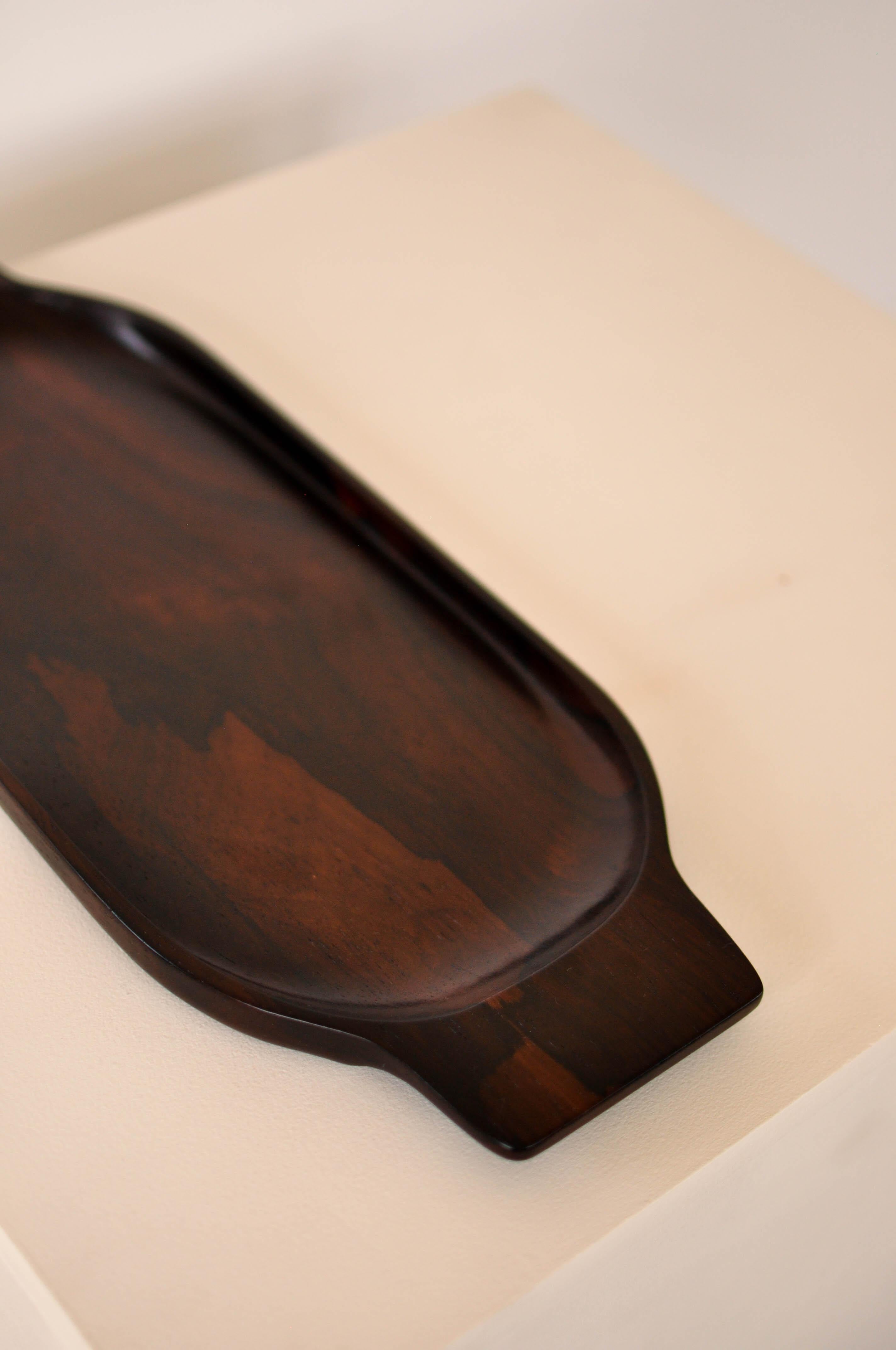 20th Century Brazilian Midcentury Serving Tray in Rosewood by Casa Finland, c. 1970 For Sale