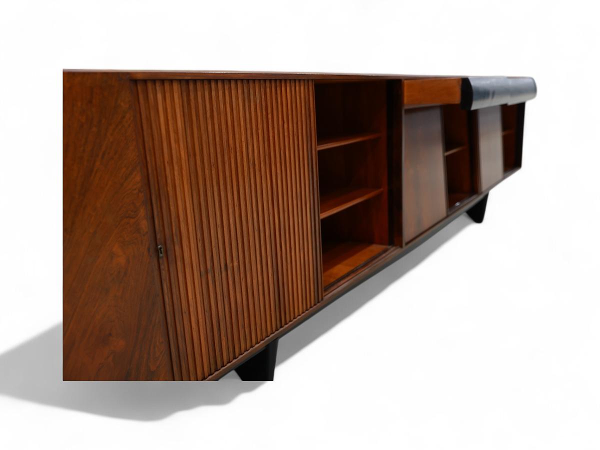 Brazilian Modern 11.5” Credenza in Hardwood by Carlo Hauner, Brazil, 1950's 8