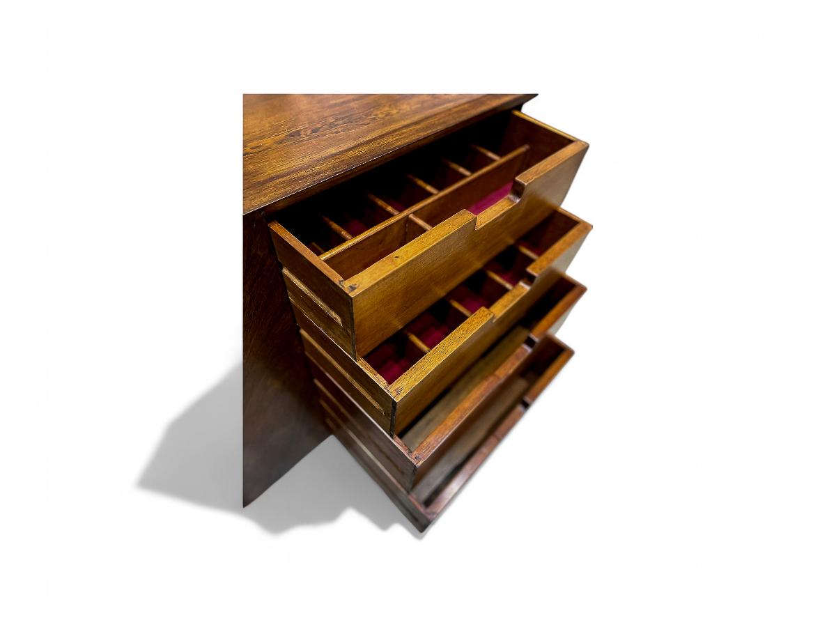 Brazilian Modern 11.5” Credenza in Hardwood by Carlo Hauner, Brazil, 1950's 12
