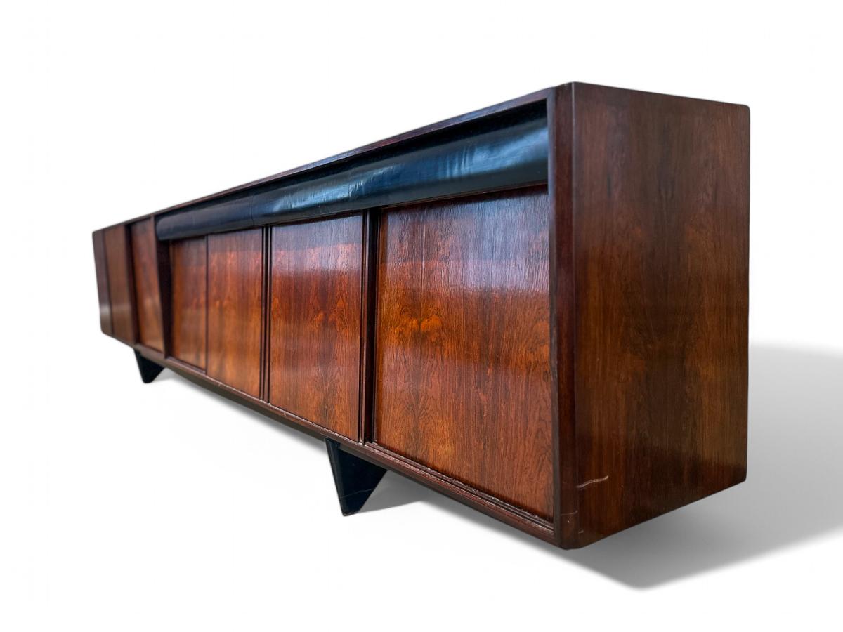 Brazilian Modern 11.5” Credenza in Hardwood by Carlo Hauner, Brazil, 1950's In Good Condition In New York, NY