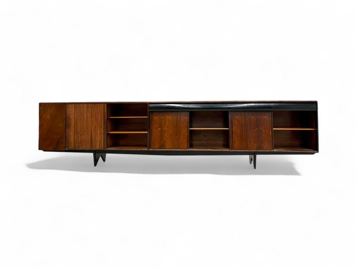 20th Century Brazilian Modern 11.5” Credenza in Hardwood by Carlo Hauner, Brazil, 1950's