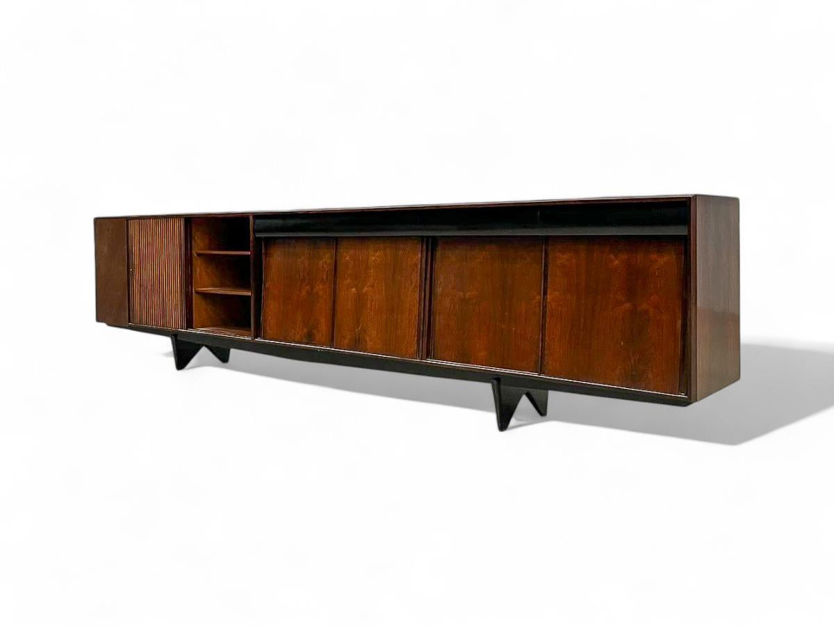 Brazilian Modern 11.5” Credenza in Hardwood by Carlo Hauner, Brazil, 1950's 2