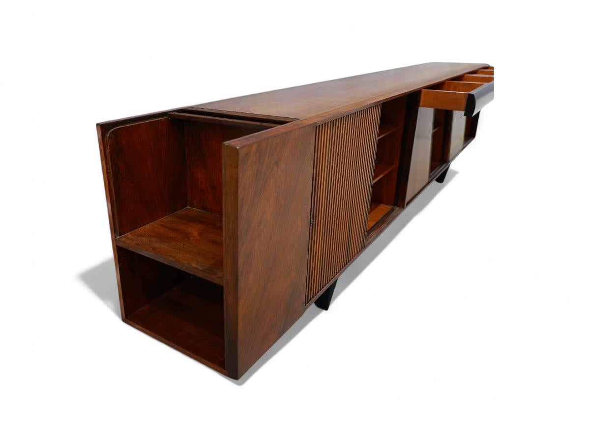 Brazilian Modern 11.5” Credenza in Hardwood by Carlo Hauner, Brazil, 1950's 4
