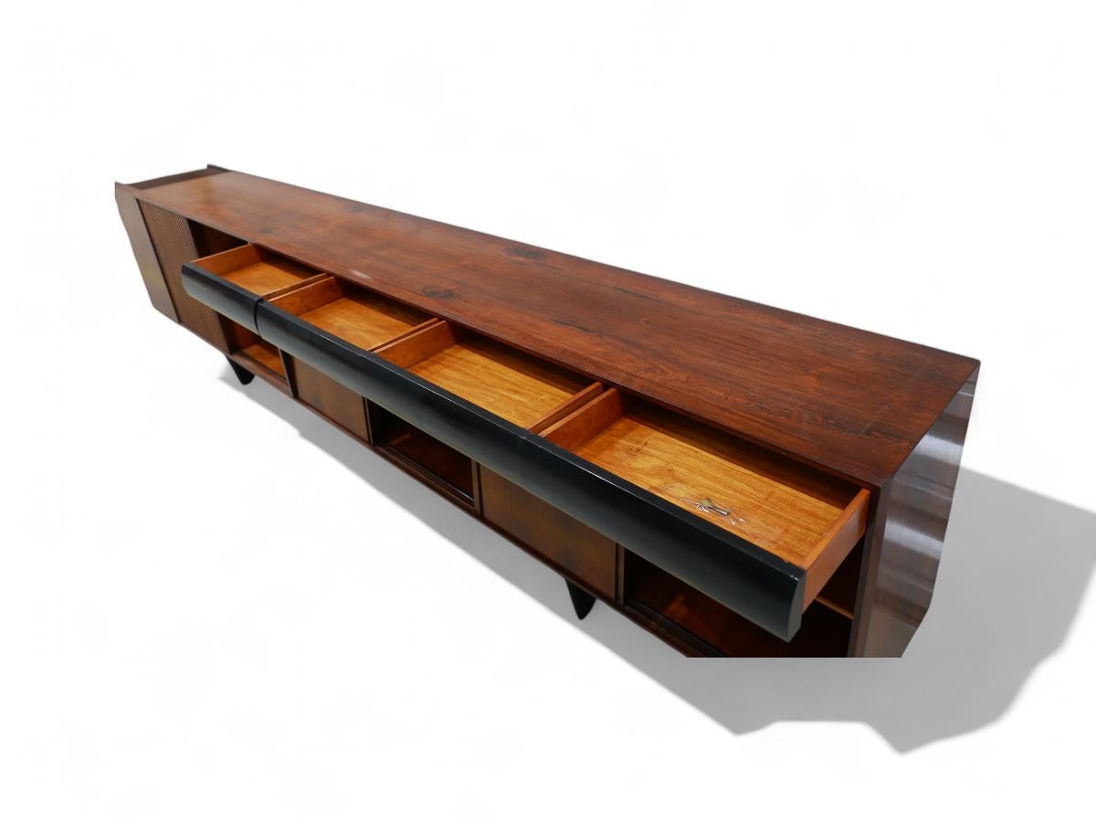 Brazilian Modern 11.5” Credenza in Hardwood by Carlo Hauner, Brazil, 1950's 5