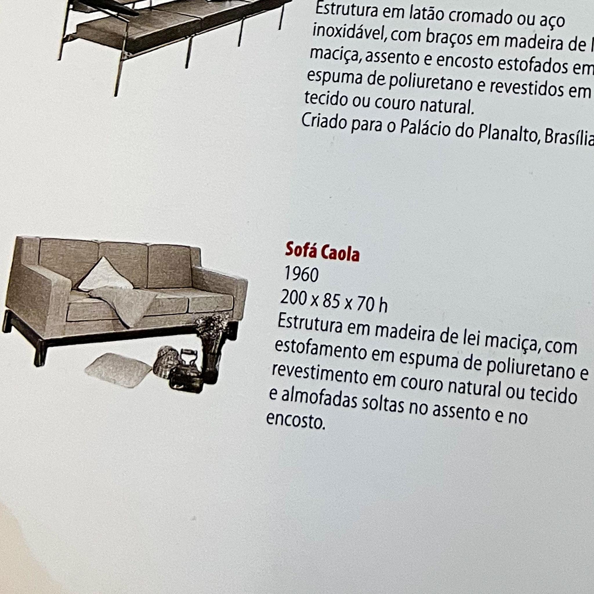 Modernes brasilianisches Sofa aus rosa Leinen und Hartholz, Sergio Rodrigues, 1960  im Angebot 5