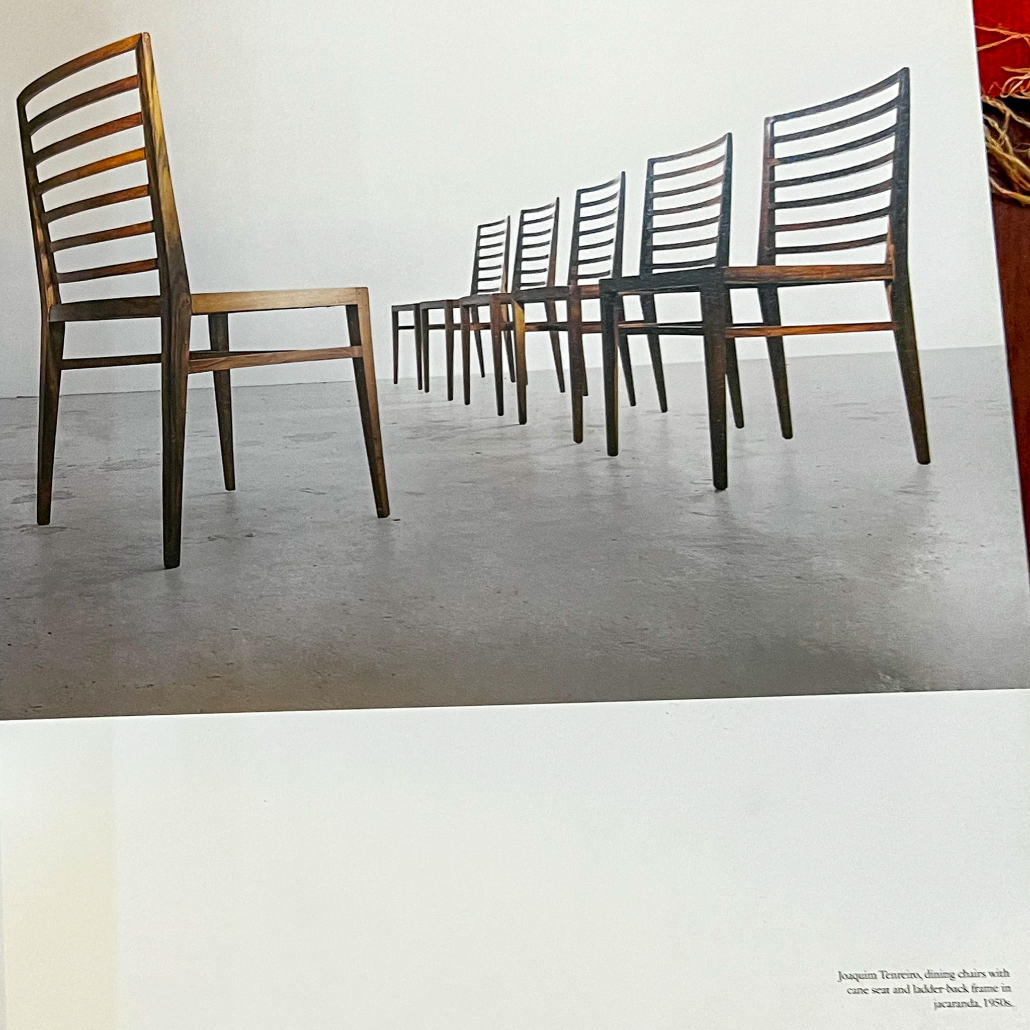 Brazilian Modern 4 Chair Set in Hardwood & Cane, Joaquim Tenreiro, Brazil, 1950s For Sale 3