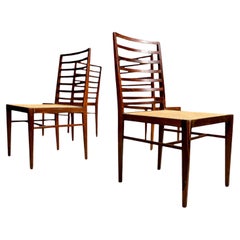 Brazilian Modern 4 Chair Set in Hardwood & Cane, Joaquim Tenreiro, Brazil, 1950s