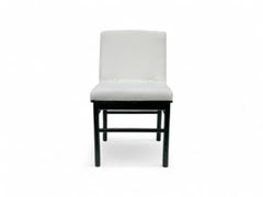 Brazilian Modern 6 Chair Set in Off White Velvet & Ebony Hardwood Novo Rumo 1960