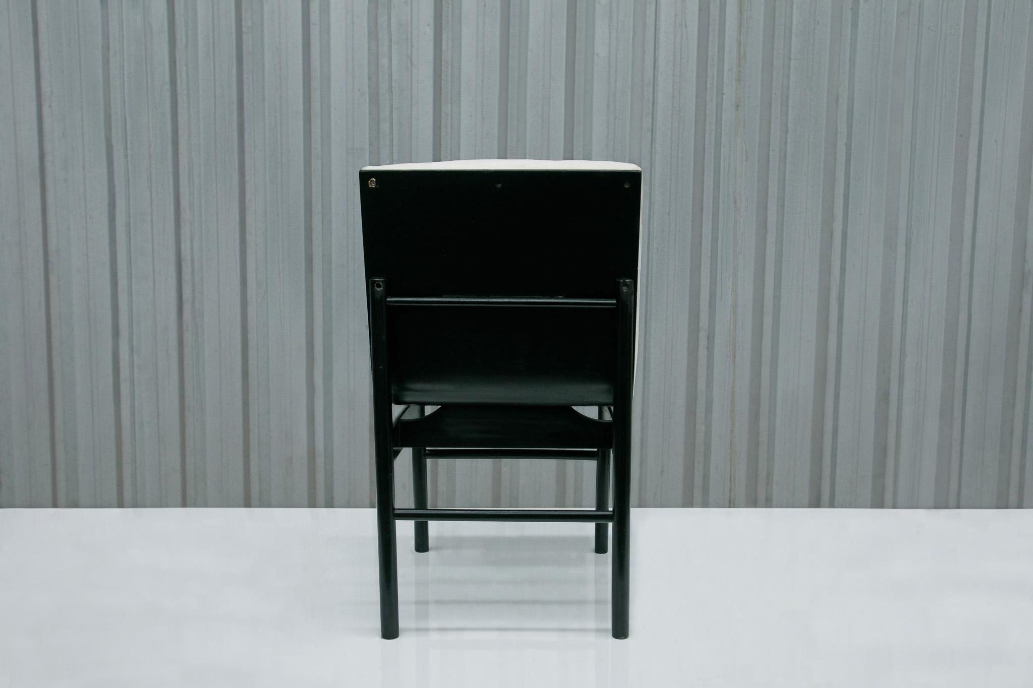 Mid-Century Modern Brazilian Modern 6 Chair Set in Off White Velvet & Ebony Hardwood Novo Rumo 1960 For Sale