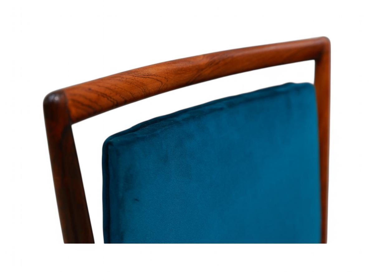 Set di 8 sedie moderne brasiliane in legno duro e tessuto, Giuseppe Scapinelli, 1950 ca. in vendita 1