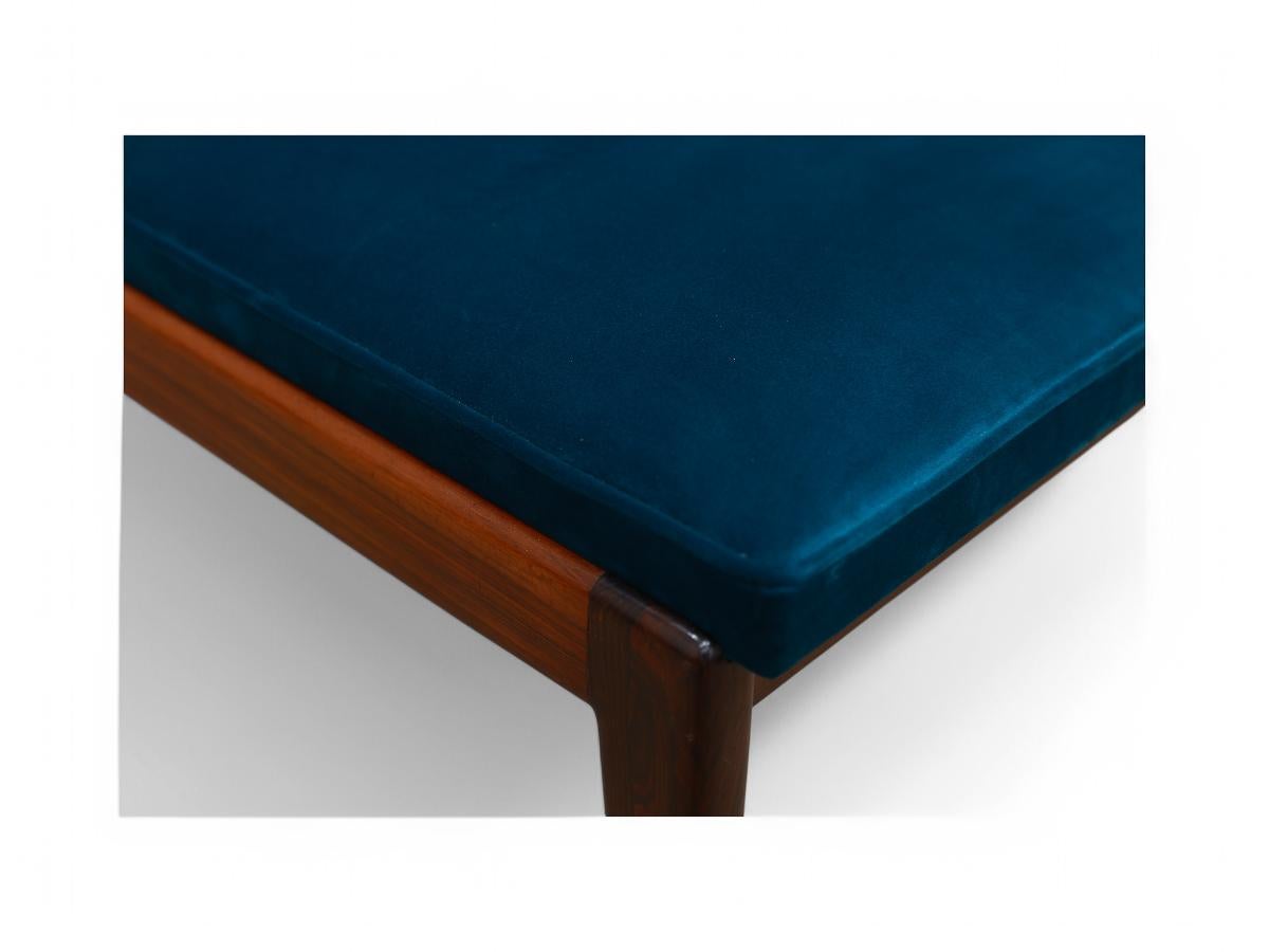 Set di 8 sedie moderne brasiliane in legno duro e tessuto, Giuseppe Scapinelli, 1950 ca. in vendita 3