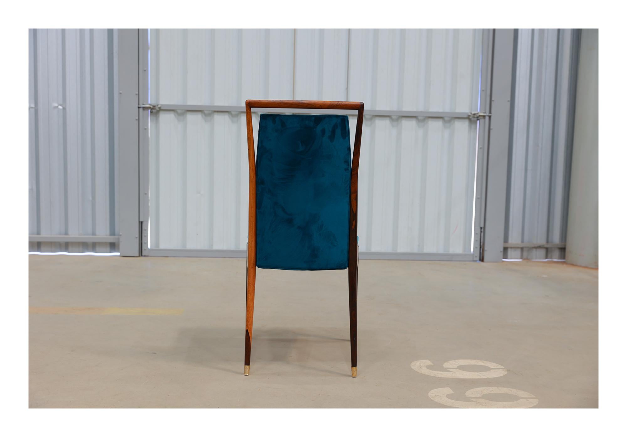 Brazilian Modern 8 Chair Set in Hardwood & Fabric, Giuseppe Scapinelli, c. 1950 For Sale 1