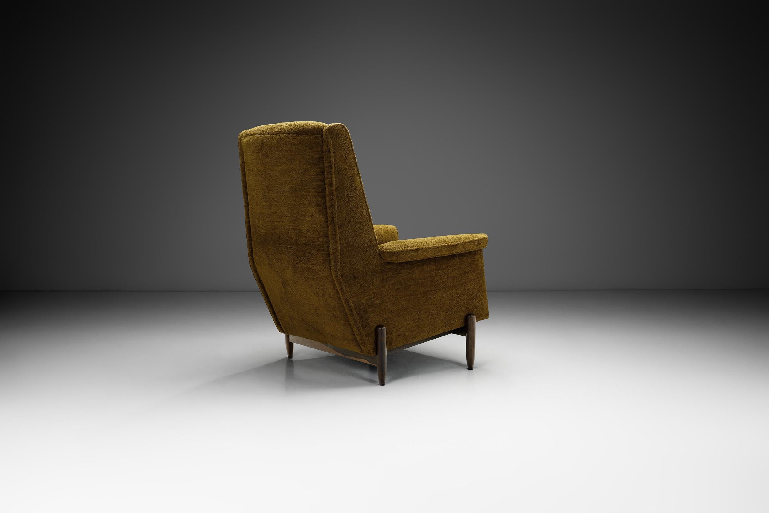 Fabric Brazilian Modern Armchair by Celina Decorações, Brazil Mid-20th Century For Sale