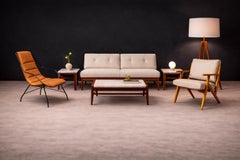 Fauteuil moderne brésilien en cuir et fer brun, Carlo Hauner, années 1950, Brésil