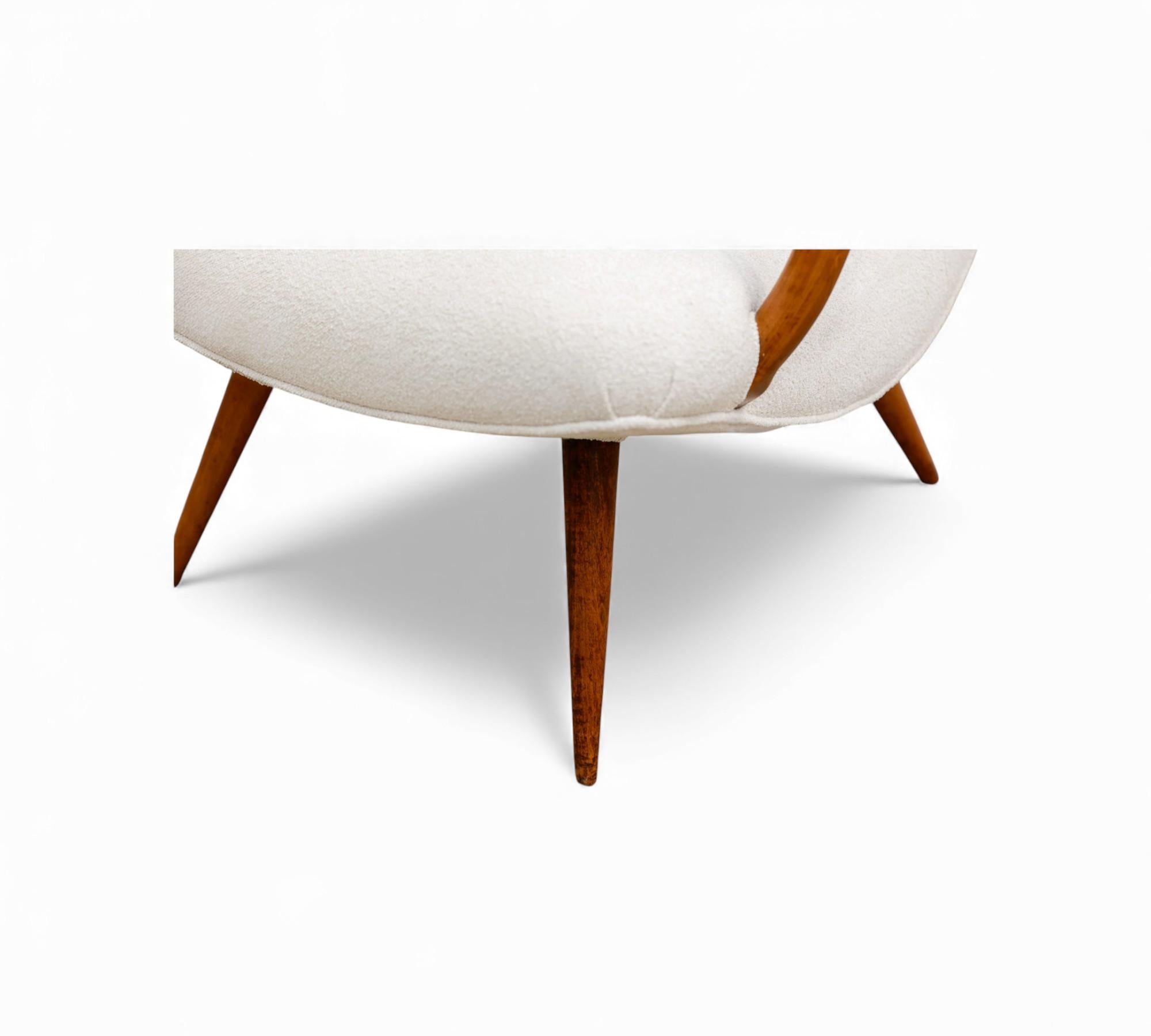 Brazilian Modern Armchair in Caviuna & Boucle by Giuseppe Scapinelli, 1950s in vendita 4