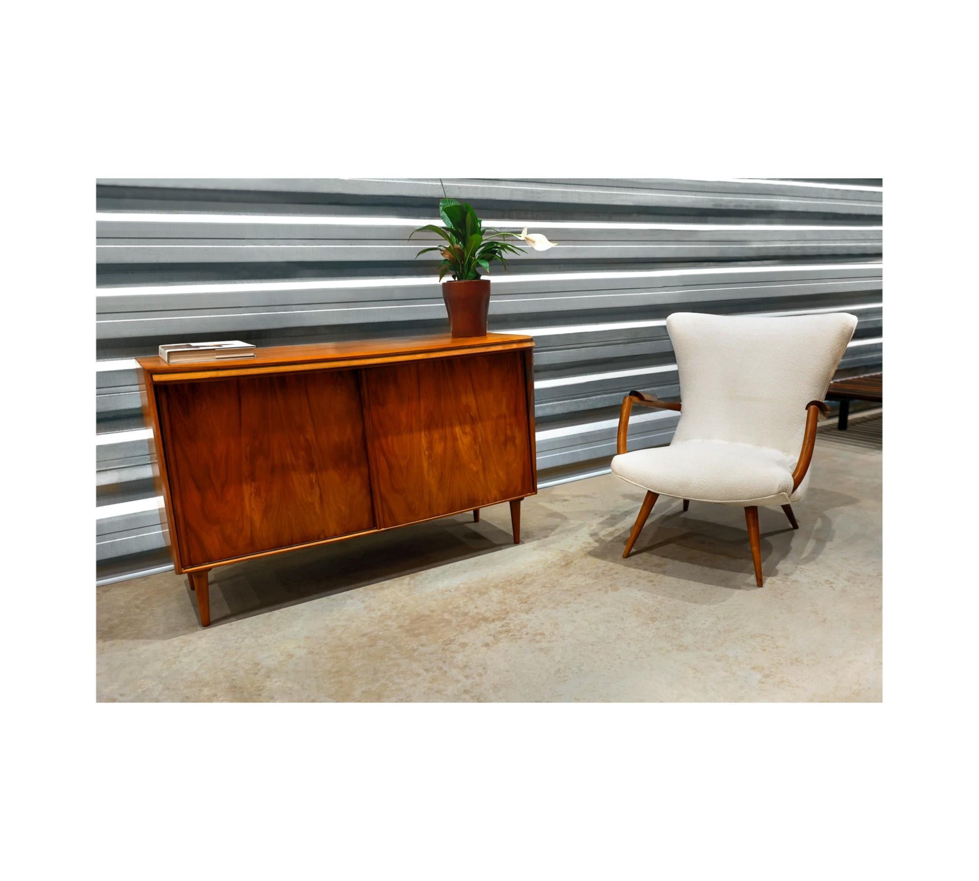 Brazilian Modern Armchair in Caviuna & Boucle by Giuseppe Scapinelli, 1950s in vendita 7