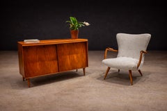 Fauteuil moderne brésilien en caviuna et bouclette par Giuseppe Scapinelli, années 1950