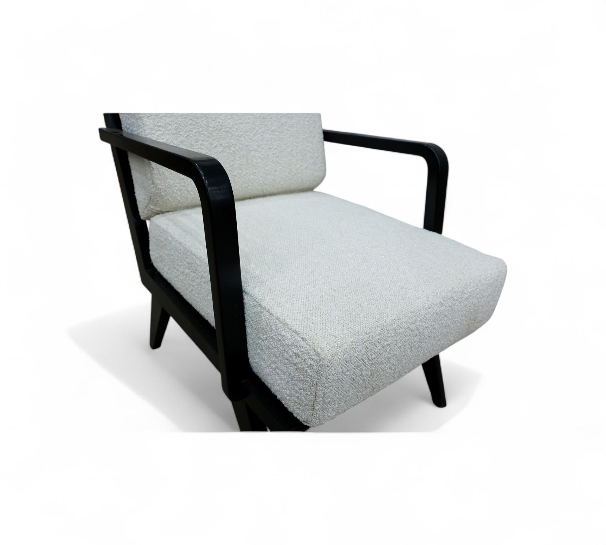 Fauteuil moderne brésilien en bois dur et bouclette, Unknown, Brésil, années 1960 en vente 2