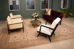 Brazilian Modern Armchair in Hardwood and Bouclé, Unknown, Brazil, 1960s