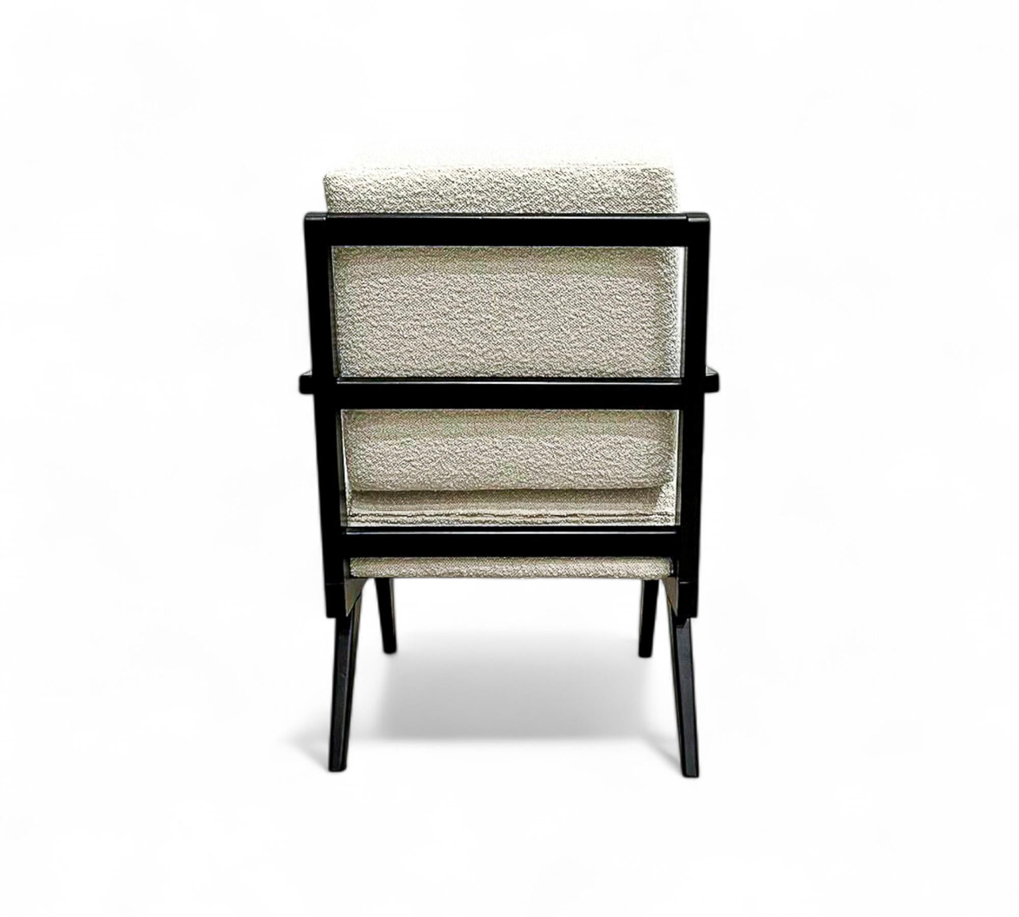 Brésilien Fauteuil moderne brésilien en bois dur et bouclette, Unknown, Brésil, années 1960 en vente