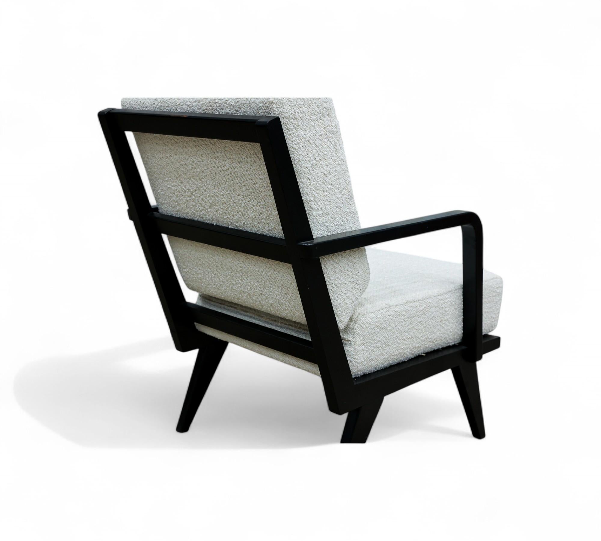 20ième siècle Fauteuil moderne brésilien en bois dur et bouclette, Unknown, Brésil, années 1960 en vente