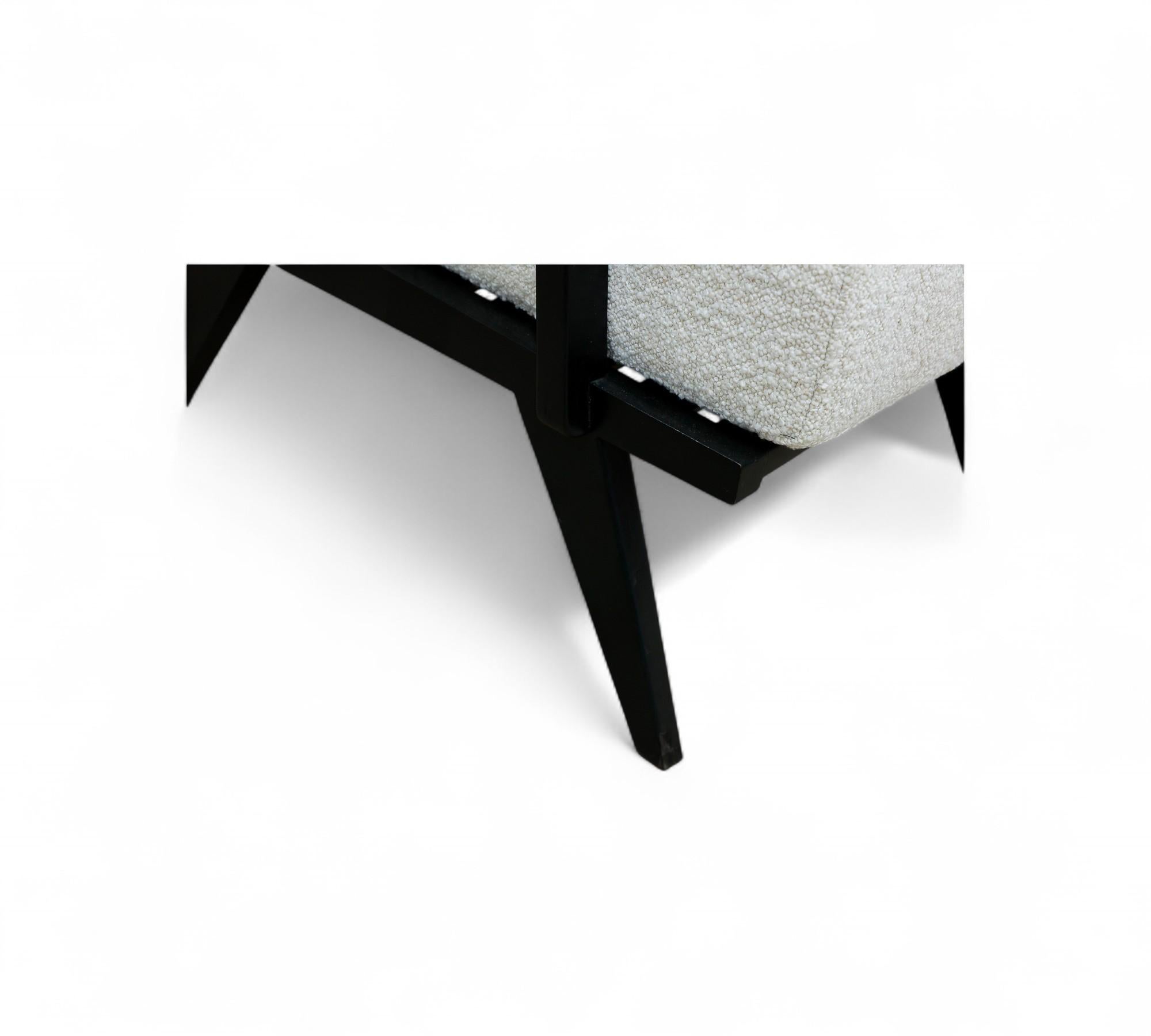 Fauteuil moderne brésilien en bois dur et bouclette, Unknown, Brésil, années 1960 en vente 1