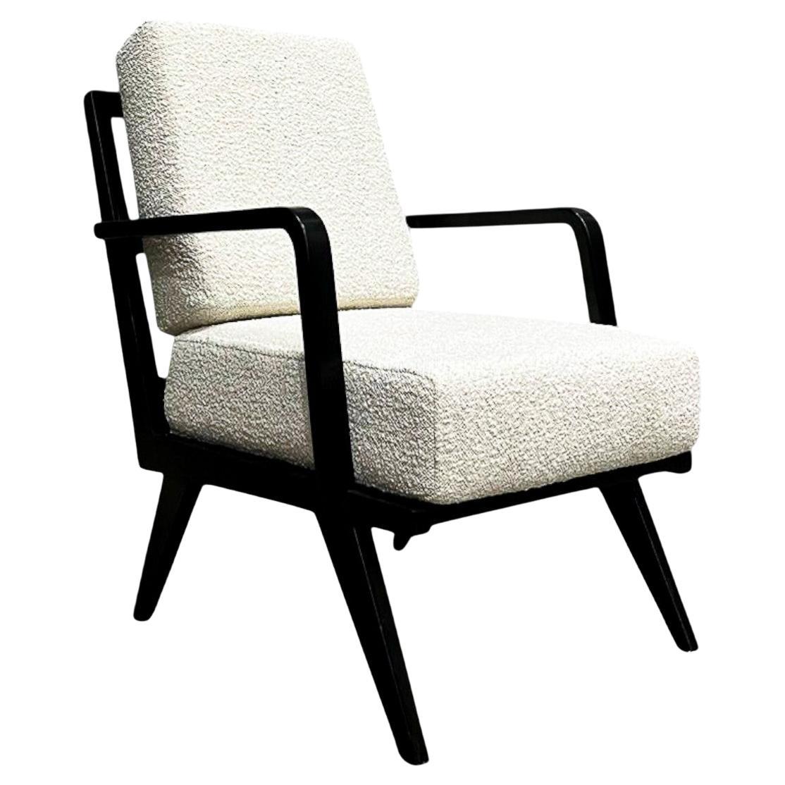 Fauteuil moderne brésilien en bois dur et bouclette, Unknown, Brésil, années 1960 en vente