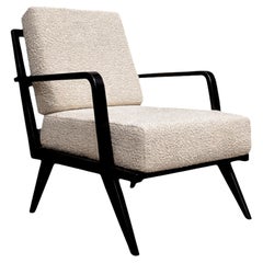 Brasilianischer Moderner Sessel aus Hartholz und Boucle, Unknown, Brasilien, 1960er Jahre