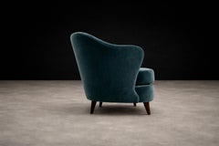 “Concha” Armchair in Brazilian Hardwood & Mohair by Joaquim Tenreiro, 1960s