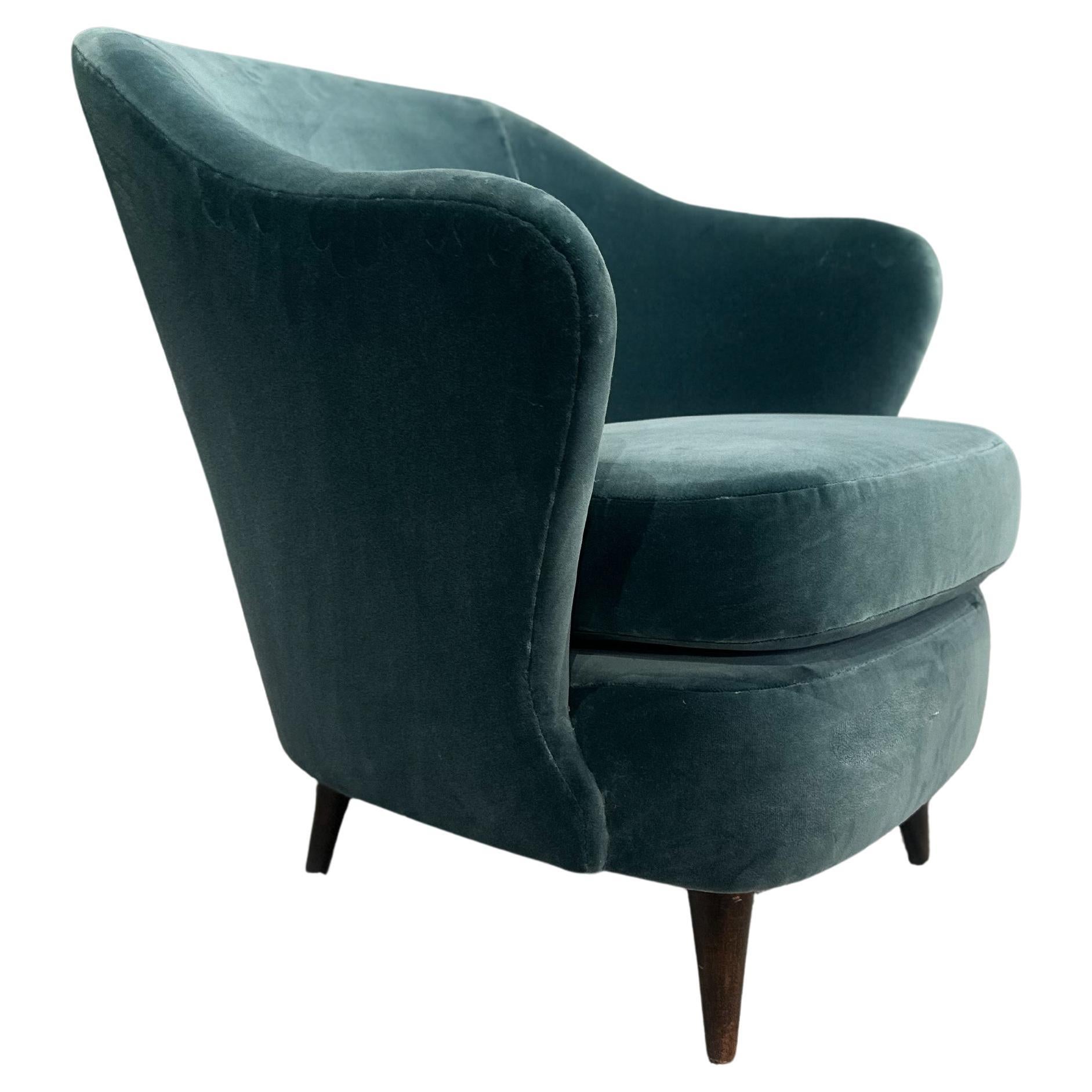 Sillón Moderno Brasileño en Madera Dura y Mohair, Joaquim Tenreiro, c. 1960 en venta