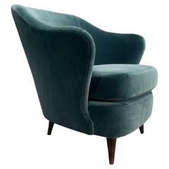 Brazilian Modern Armchair in Hardwood & Mohair, Joaquim Tenreiro, c. 1960